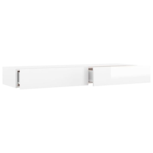 Móvel de TV com luzes LED 120x35x15,5 cm branco brilhante - Image 8