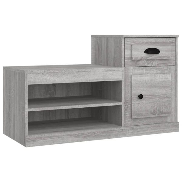 Sapateira 100x42x60 cm derivados de madeira cinzento sonoma - Image 2