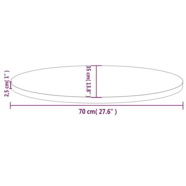 Tampo de mesa oval 70x35x2,5 cm pinho maciço branco - Image 7