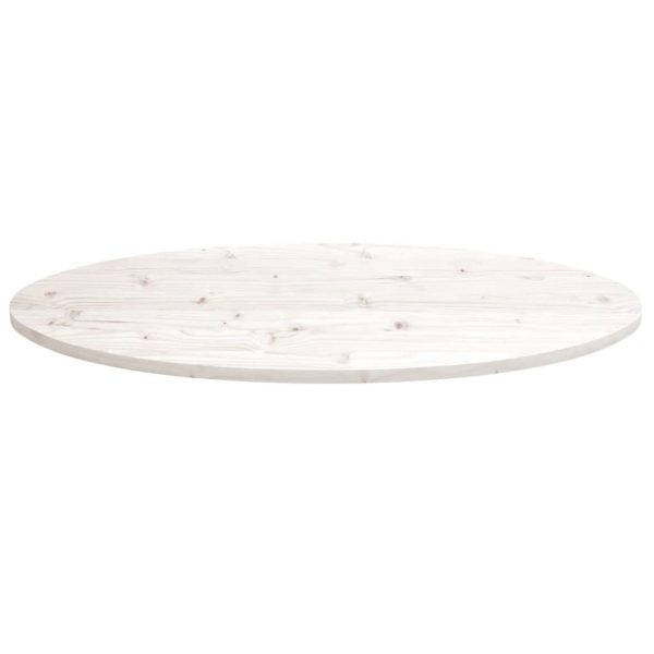 Tampo de mesa oval 90x45x2,5 cm madeira de pinho maciça branco - Image 3
