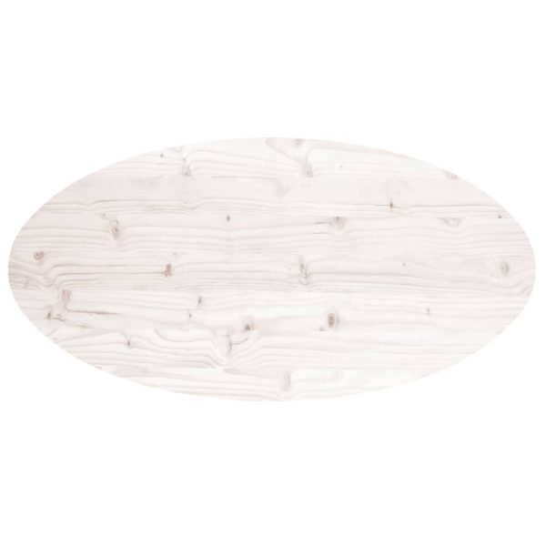 Tampo de mesa oval 90x45x2,5 cm madeira de pinho maciça branco - Image 4