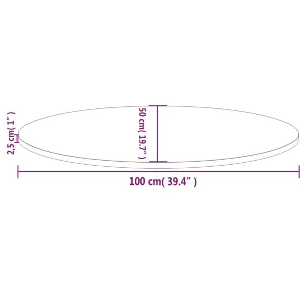 Tampo de mesa oval 100x50x2,5 cm madeira de pinho maciça - Image 7
