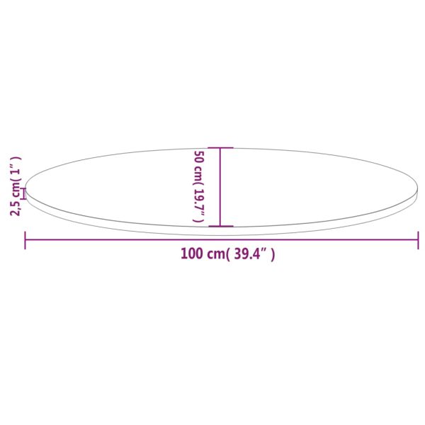Tampo de mesa oval 100x50x2,5 cm madeira de pinho maciça branco - Image 7