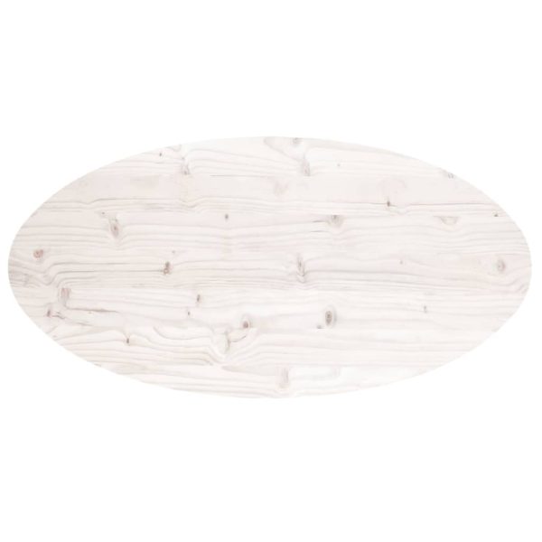 Tampo de mesa oval 110x55x2,5 cm pinho maciço branco - Image 4