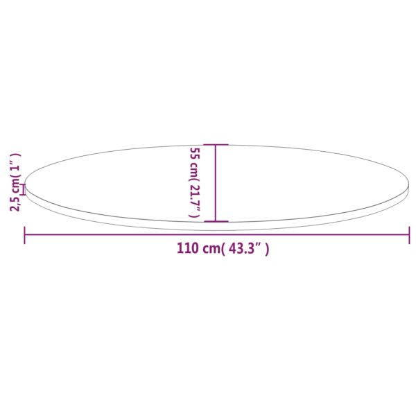 Tampo de mesa oval 110x55x2,5 cm pinho maciço branco - Image 7