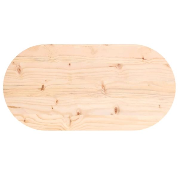 Tampo de mesa oval 60x30x2,5 cm madeira de pinho maciça - Image 4