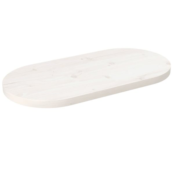 Tampo de mesa oval 80x40x2,5 cm pinho maciço branco