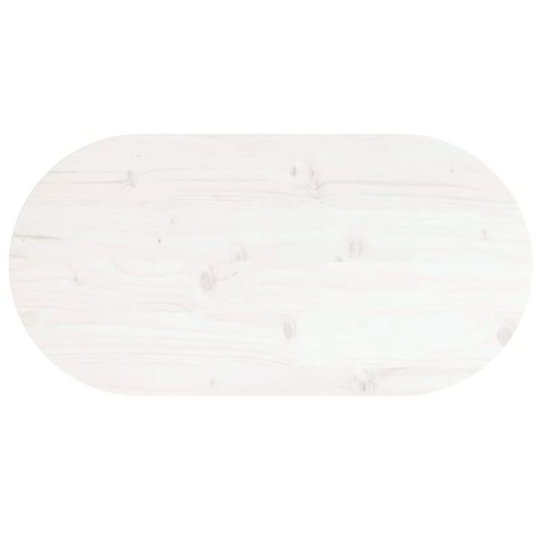 Tampo de mesa oval 80x40x2,5 cm pinho maciço branco - Image 4