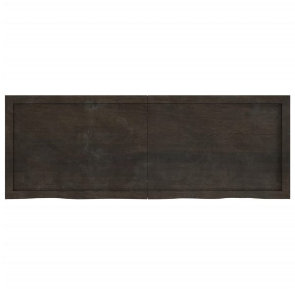 Tampo de mesa 140x50x6 cm carvalho tratado cinza-escuro - Image 4