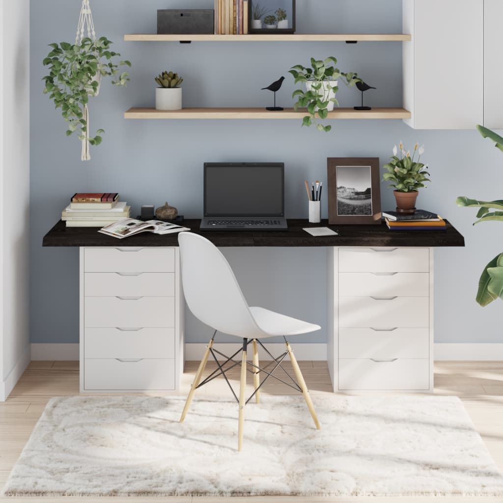 Tampo de mesa 180x40x4 cm carvalho tratado cinza-escuro