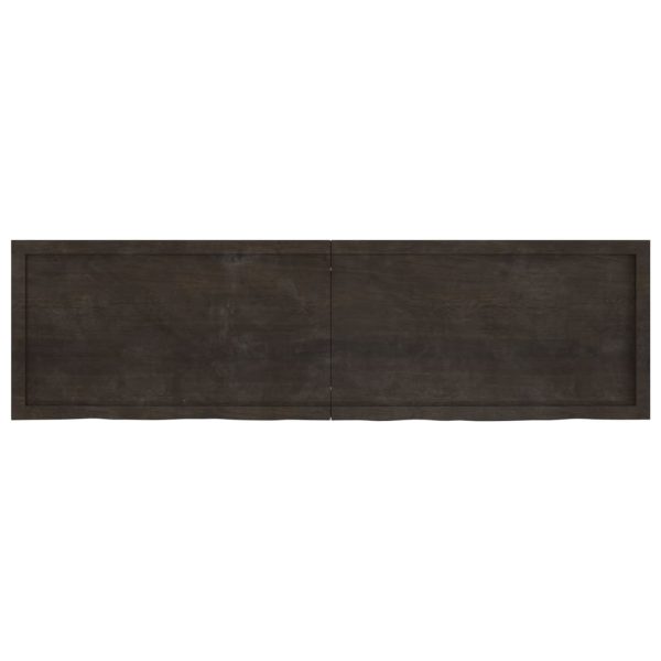 Tampo de mesa 180x50x4 cm carvalho tratado cinza-escuro - Image 4