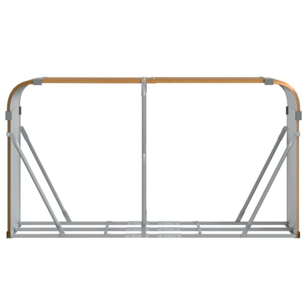 Suporte de lenha 180x45x100 cm aço galvanizado castanho-claro - Image 4
