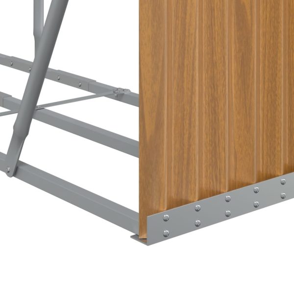 Suporte de lenha 180x45x100 cm aço galvanizado castanho-claro - Image 7
