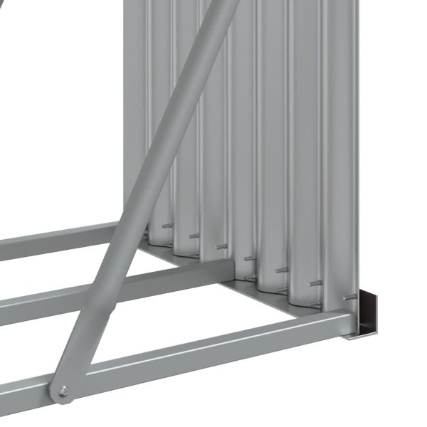 Suporte de lenha 180x45x100 cm aço galvanizado castanho-claro - Image 8