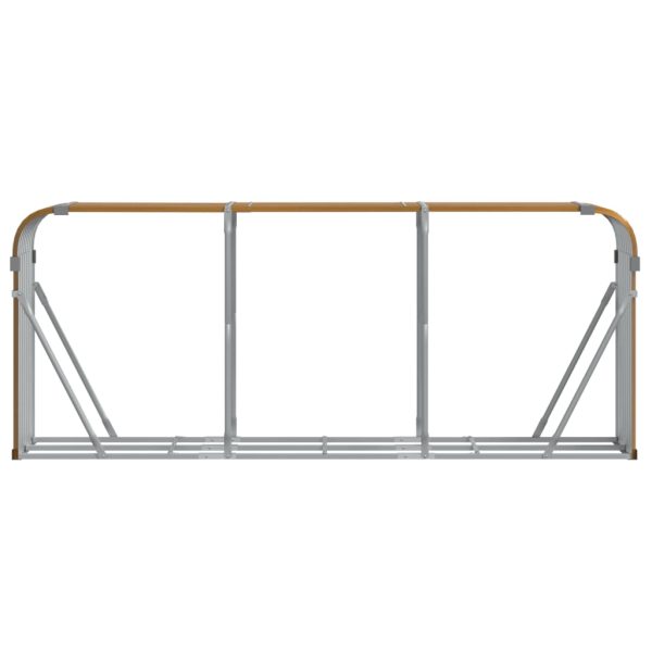 Suporte de lenha 234x45x100 cm aço galvanizado castanho-claro - Image 4