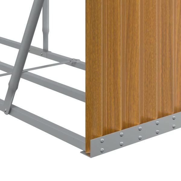 Suporte de lenha 234x45x100 cm aço galvanizado castanho-claro - Image 7