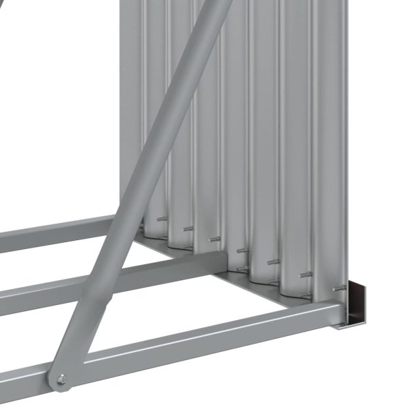 Suporte de lenha 234x45x100 cm aço galvanizado castanho-claro - Image 8