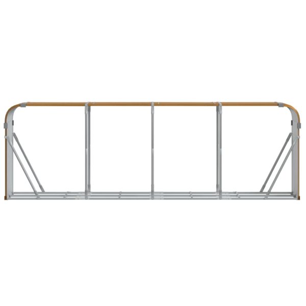 Suporte de lenha 300x45x100 cm aço galvanizado castanho-claro - Image 4