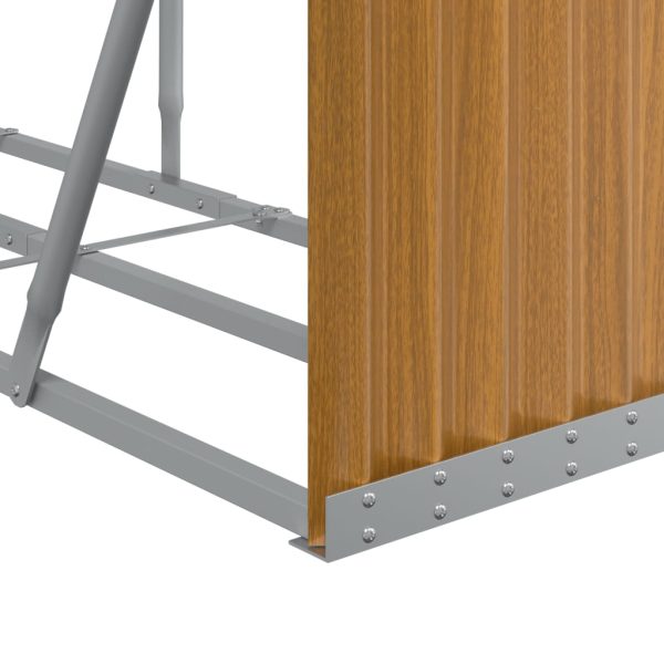 Suporte de lenha 300x45x100 cm aço galvanizado castanho-claro - Image 7