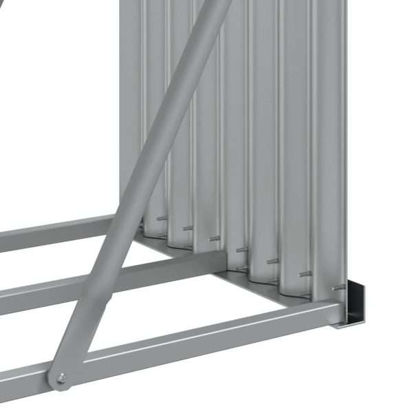 Suporte de lenha 300x45x100 cm aço galvanizado castanho-claro - Image 8