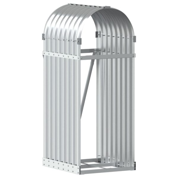 Suporte de lenha 40x45x100 cm aço galvanizado prateado - Image 2