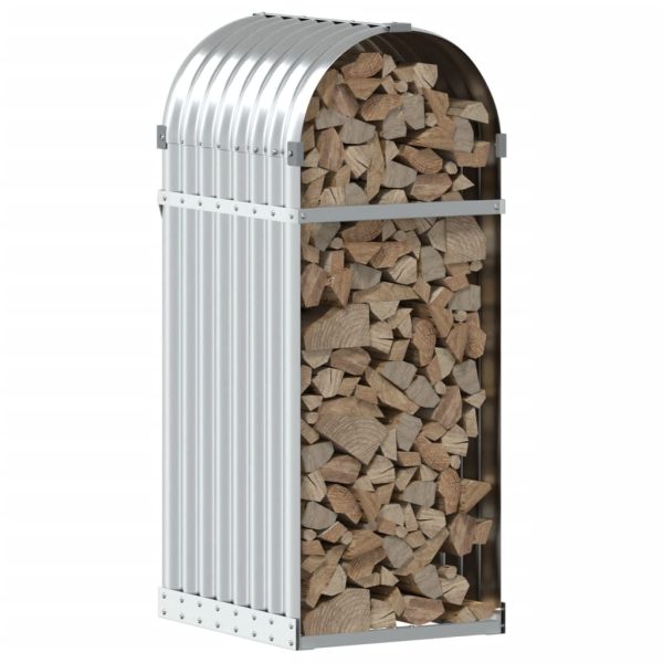 Suporte de lenha 40x45x100 cm aço galvanizado prateado - Image 3