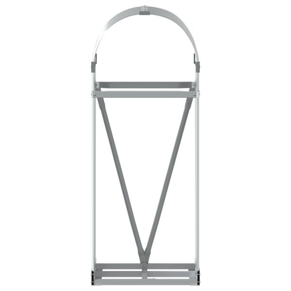 Suporte de lenha 40x45x100 cm aço galvanizado prateado - Image 4
