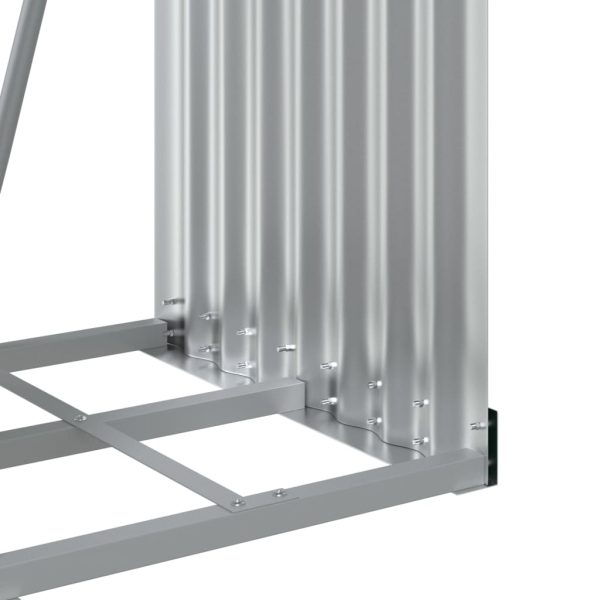 Suporte de lenha 40x45x100 cm aço galvanizado prateado - Image 8