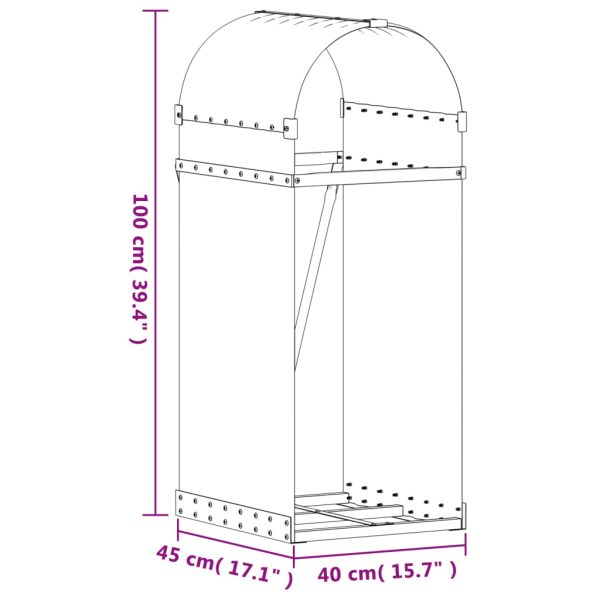 Suporte de lenha 40x45x100 cm aço galvanizado prateado - Image 9