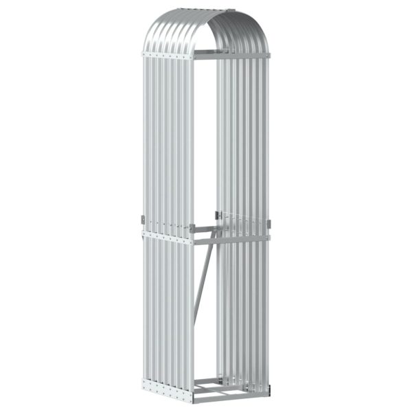 Suporte de lenha 40x45x170 cm aço galvanizado prateado - Image 2