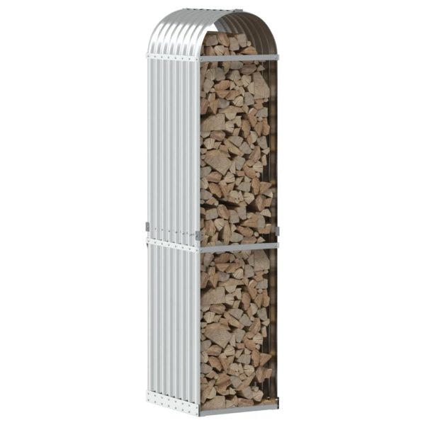 Suporte de lenha 40x45x170 cm aço galvanizado prateado - Image 3