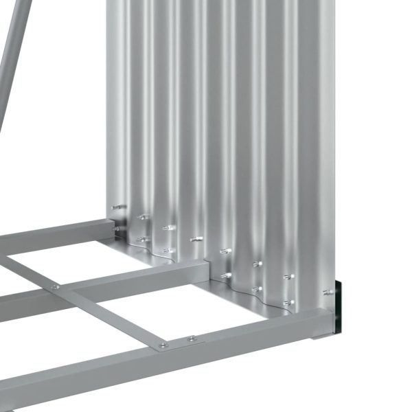 Suporte de lenha 40x45x170 cm aço galvanizado prateado - Image 8
