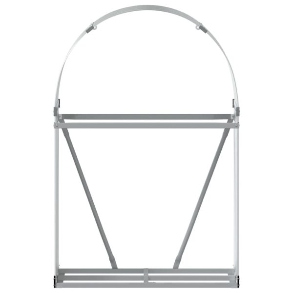 Suporte de lenha 80x45x120 cm aço galvanizado prateado - Image 4