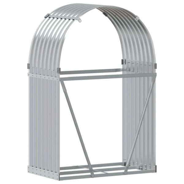 Suporte de lenha 80x45x120 cm aço galvanizado prateado - Image 6