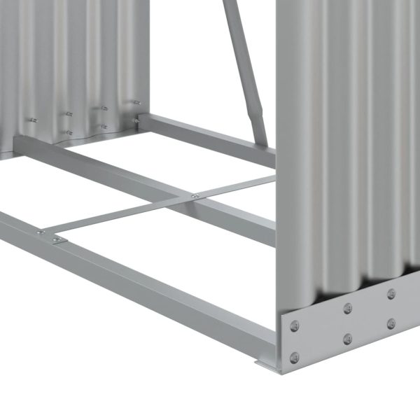Suporte de lenha 80x45x120 cm aço galvanizado prateado - Image 7