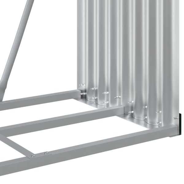 Suporte de lenha 80x45x120 cm aço galvanizado prateado - Image 8