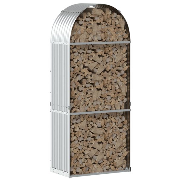 Suporte de lenha 80x45x190 cm aço galvanizado prateado - Image 3
