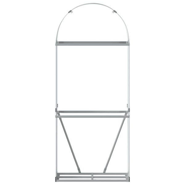 Suporte de lenha 80x45x190 cm aço galvanizado prateado - Image 4
