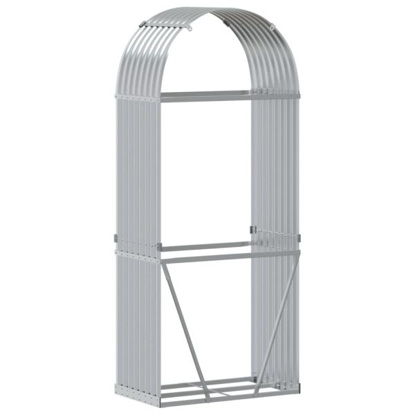 Suporte de lenha 80x45x190 cm aço galvanizado prateado - Image 6
