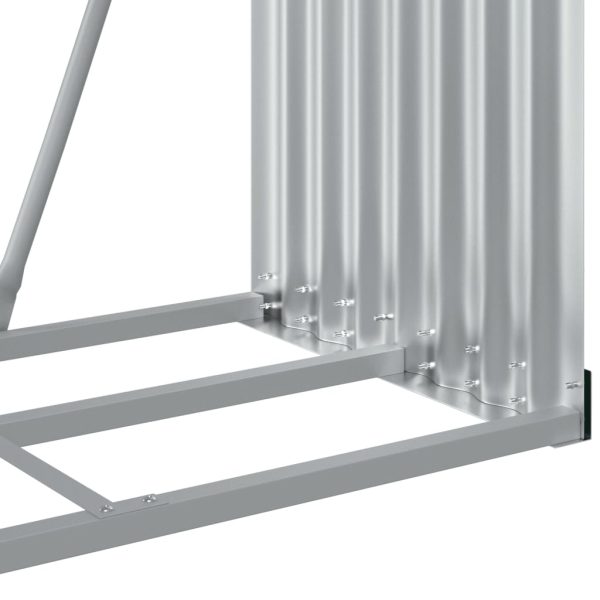 Suporte de lenha 80x45x190 cm aço galvanizado prateado - Image 8