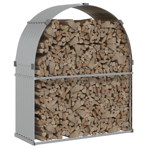 Suporte de lenha 120x45x140 cm aço galvanizado prateado - Image 3