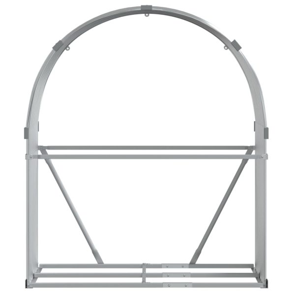 Suporte de lenha 120x45x140 cm aço galvanizado prateado - Image 4