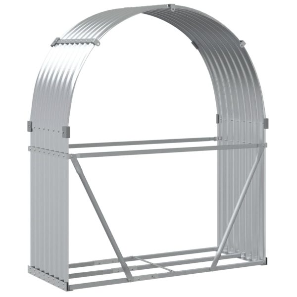 Suporte de lenha 120x45x140 cm aço galvanizado prateado - Image 6