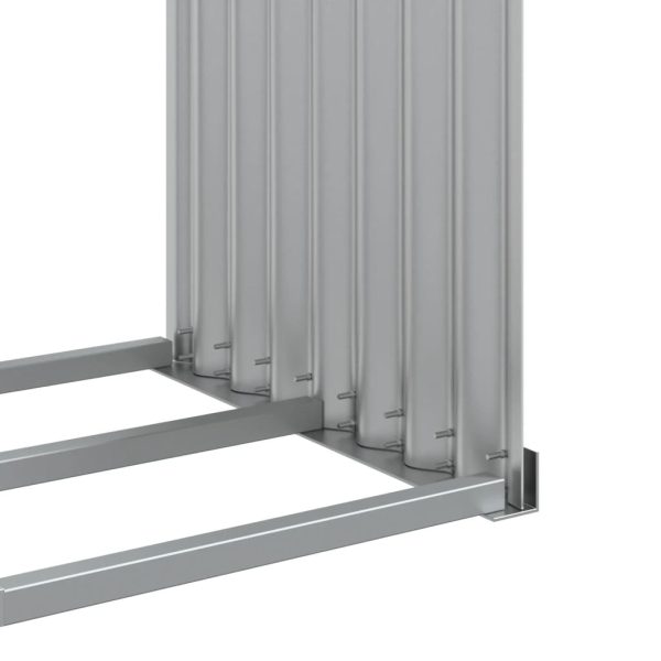 Suporte de lenha 120x45x140 cm aço galvanizado prateado - Image 7