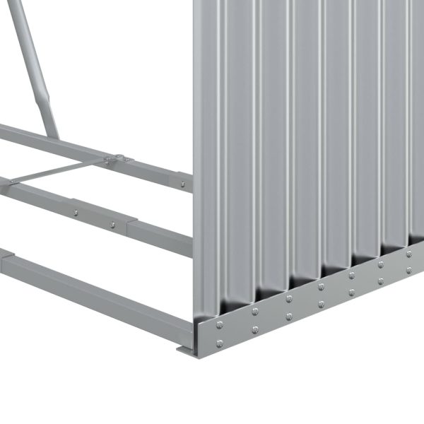 Suporte de lenha 120x45x140 cm aço galvanizado prateado - Image 8