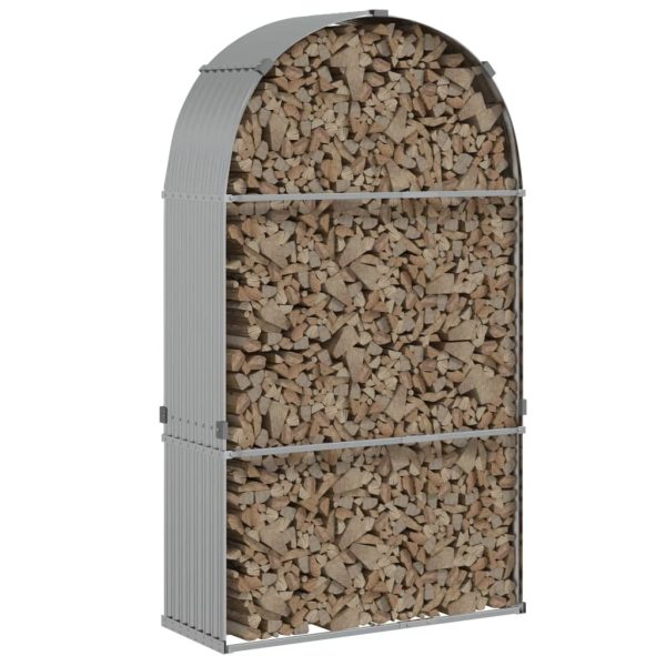Suporte de lenha 120x45x210 cm aço galvanizado prateado - Image 3