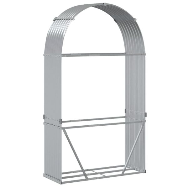 Suporte de lenha 120x45x210 cm aço galvanizado prateado - Image 6