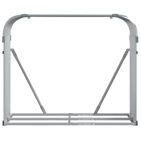 Suporte de lenha 120x45x100 cm aço galvanizado prateado - Image 4