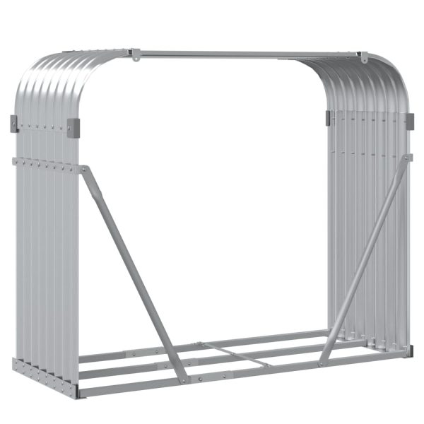 Suporte de lenha 120x45x100 cm aço galvanizado prateado - Image 6