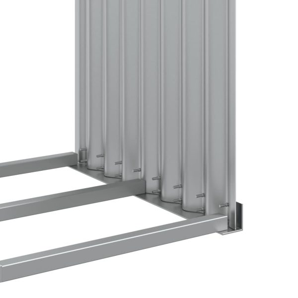 Suporte de lenha 120x45x100 cm aço galvanizado prateado - Image 7